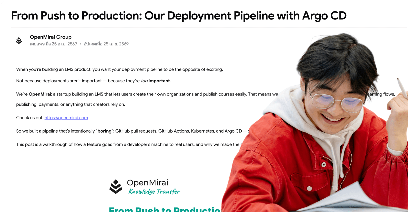 Integrated blog article preview in OpenMirai